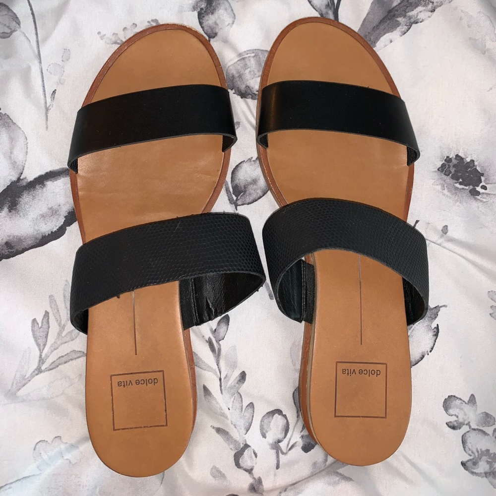Dolce Vita Black Slide on Sandals size 8